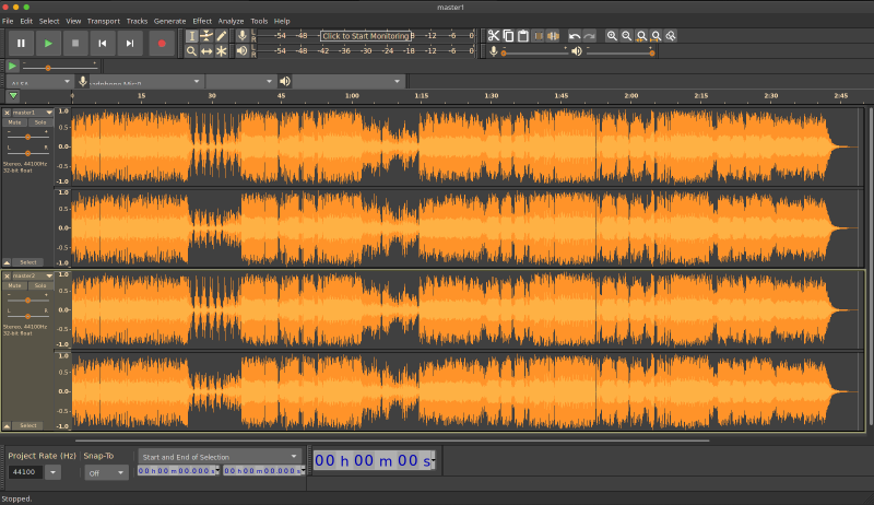 The files in Audacity